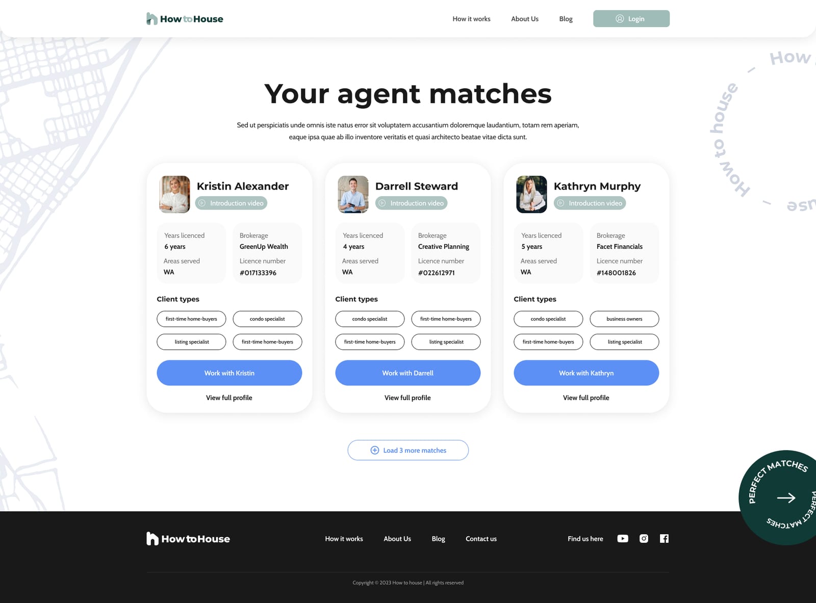 Agent match results