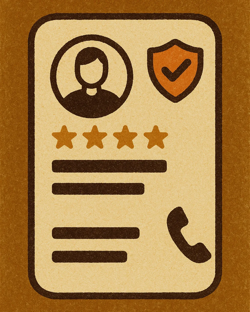 Riso-style local service ads illustration