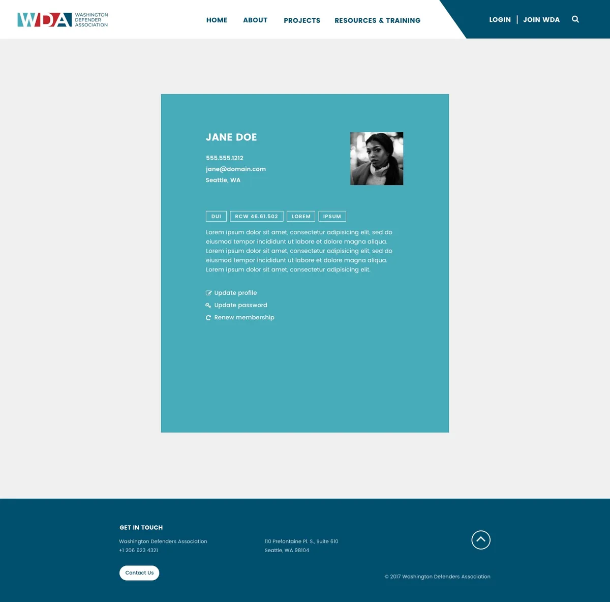 WDA member profile